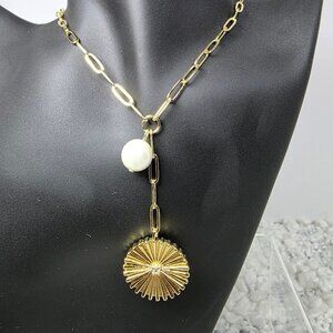 Adornia 14K Yellow Gold Vermeil Pearl Drop Y-Necklace